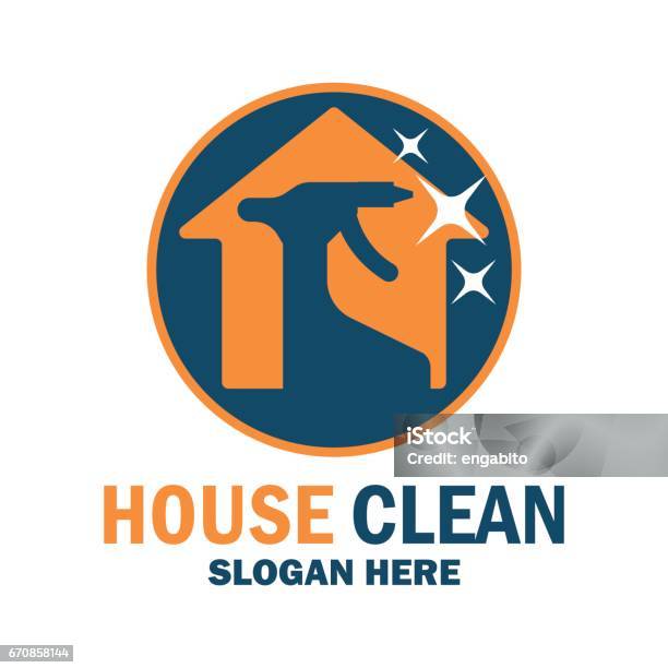 Cleaning Service Icon With Text Space For Your Slogan Tagline Vector Illustration Stock Illustration - Download Image Now