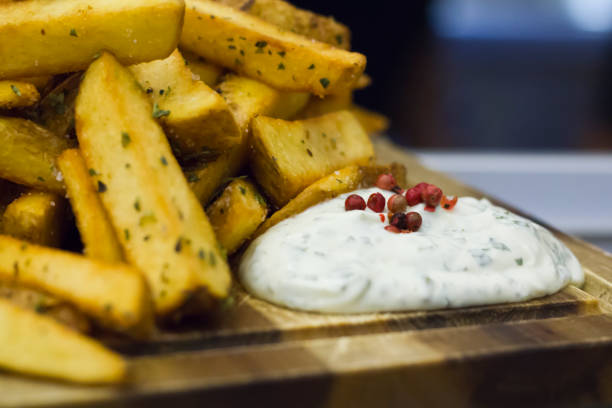 istock Fried french fries with mayo sauce 670865454