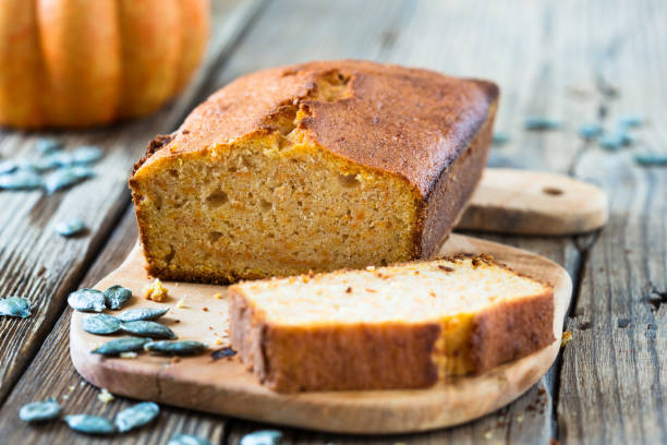 Homemade pound cake baked in a loaf pan