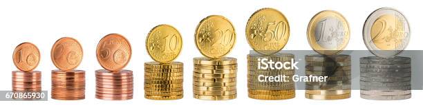 Euro Coin Stack Collection Stock Photo - Download Image Now - Germany, Coin, Euro Symbol