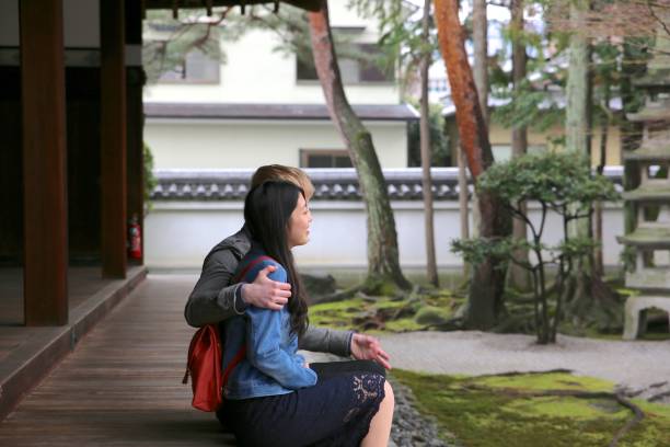 istock Couple at Japanese temple 670869890