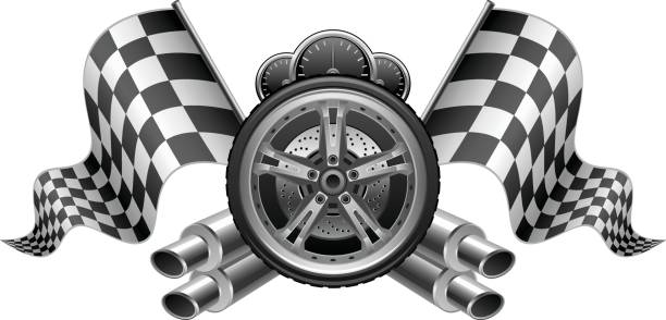 гоночный - insignia coat of arms car chrome stock illustrations