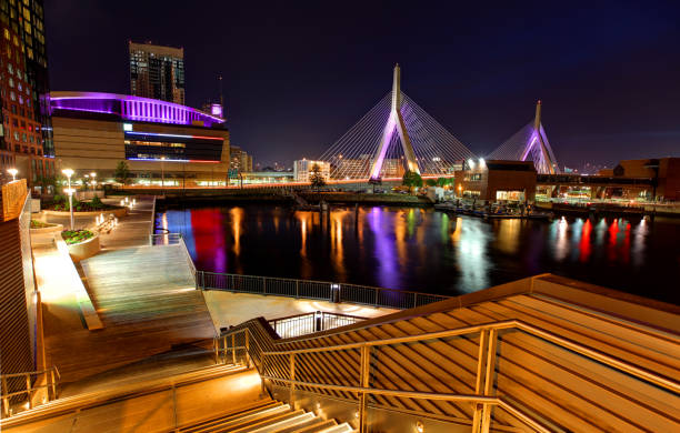 istock Zakim Bridge along the Harborwalk in Boston 670880098