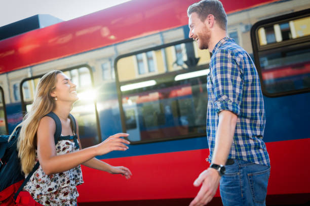istock Couple in love meeting again after long separation 670880508