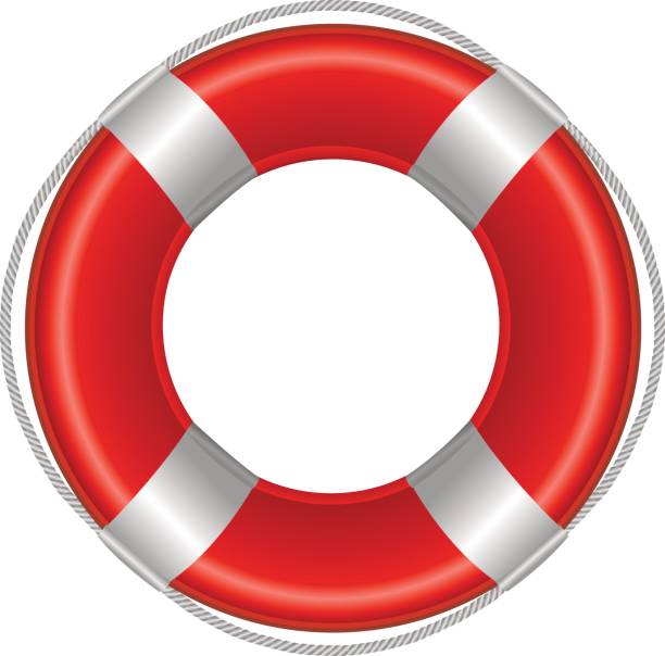boja życia - buoy safety rescue rubber stock illustrations