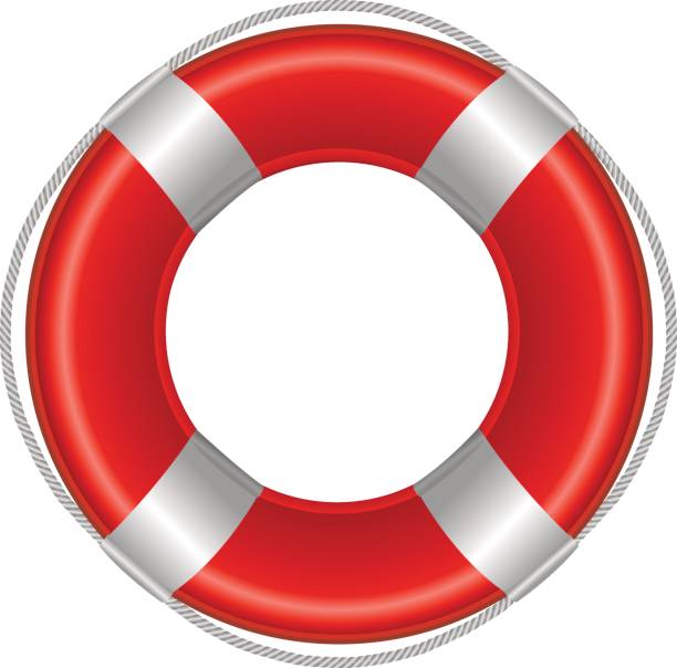 Life Buoy Red Life Buoy, Isolated On White Background, Vector Illustration life belt stock illustrations