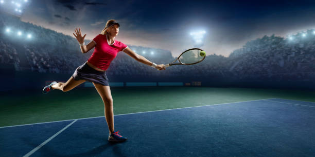 istock Tennis: Female sportsman in action 670891408