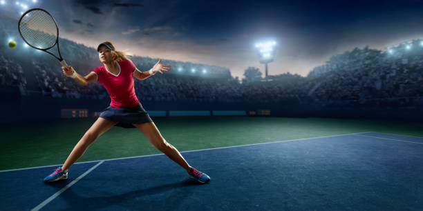 istock Tennis: Female sportsman in action 670891426