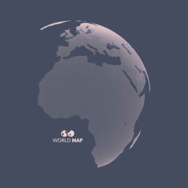 Africa and Europe. Earth globe. Global business marketing concept. Africa and Europe. Earth globe. Global business marketing concept. Dotted style. Design for education, science, web presentations. planet earth africa stock illustrations
