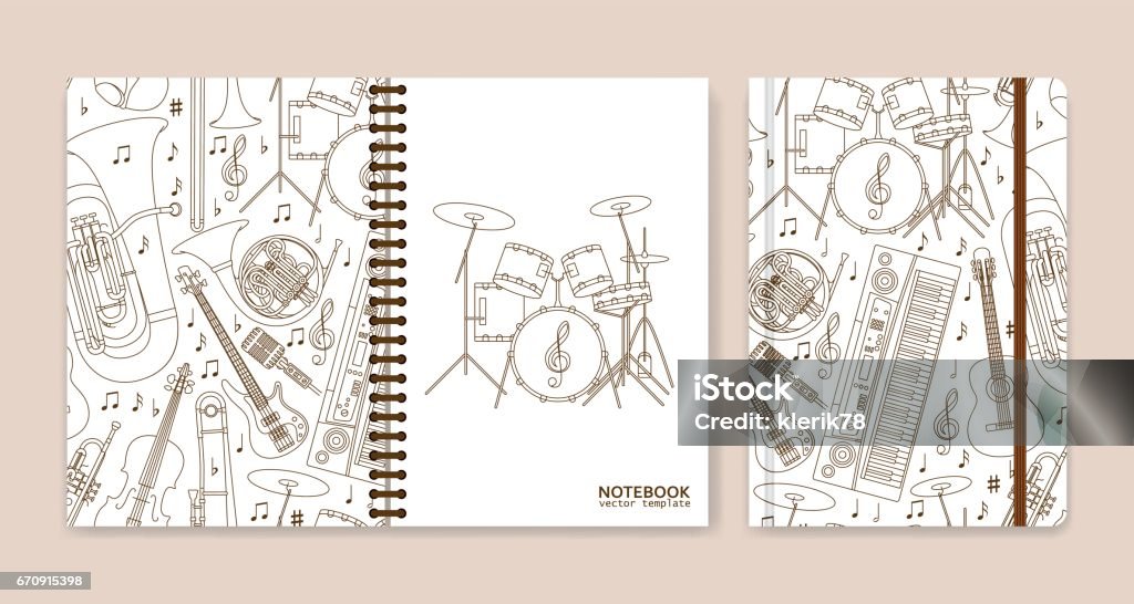 Ilustración de Diseño De Portada Para Cuadernos O Libros De Recuerdos Con  Instrumentos Musicales Ilustración De Vector y más Vectores Libres de  Derechos de Jazz - iStock