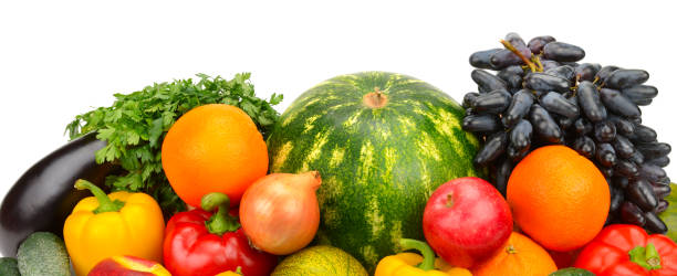 istock fruits and vegetables isolated on white background 670920572