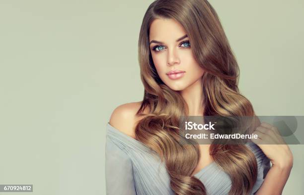 Portrait Of Gorgeous Young Woman With Elegant Make Up And Perfect Hairstyle Stock Photo - Download Image Now