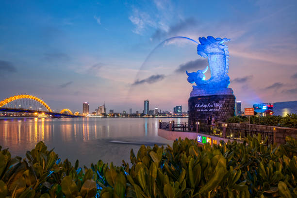 Blue Dragon River Bridge Da Nang City VietNam
