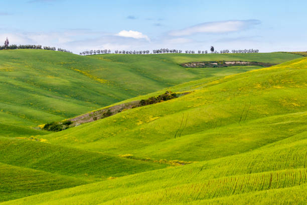 istock Rolling fields in a valley in a rural landscape 670934610