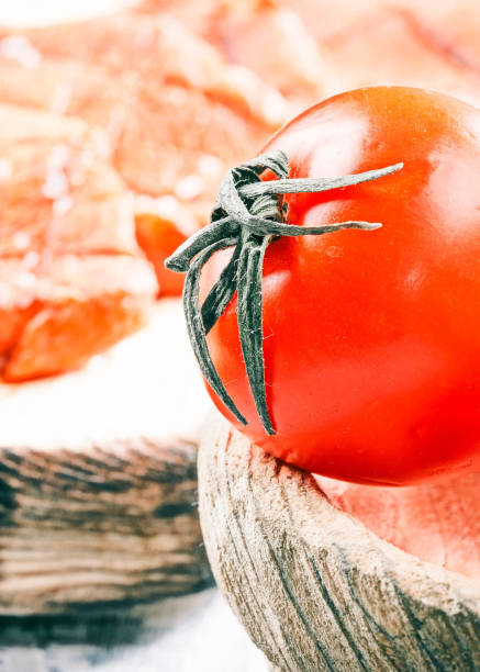 Meat steaks and tomatoes