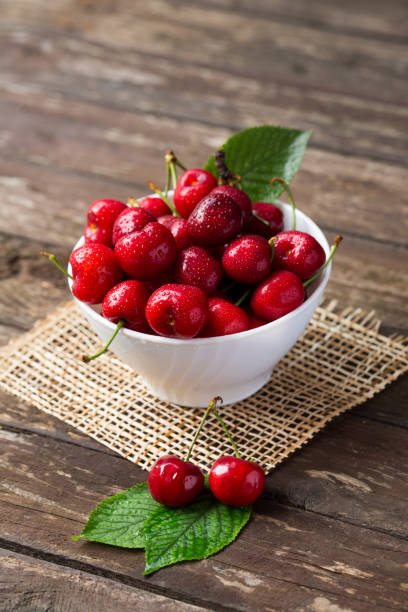 istock Cherries with water drops in the bowl 670946258