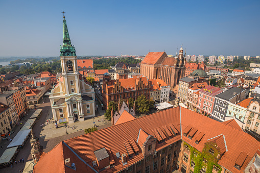 Torun,Poland-September 11,2016:Torun panorama seen from tower of the Old Town Hall