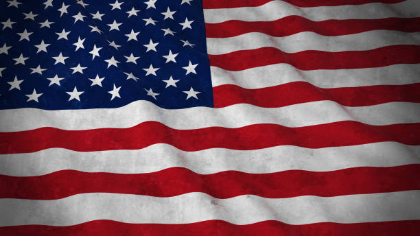 Grunge Flag of the United States - Dirty American Flag 3D Illustration
