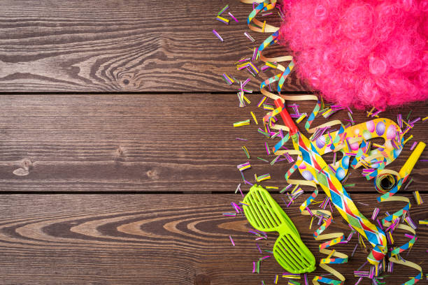 Colorful party or carnival background. Top view