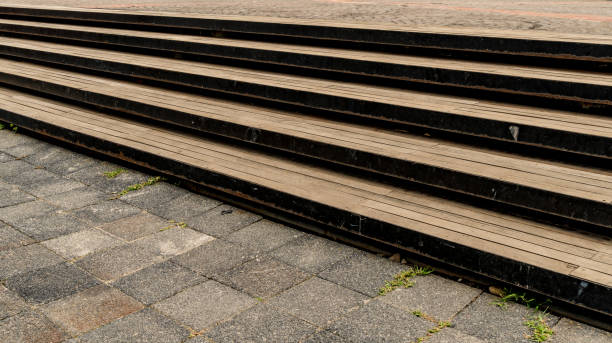 istock Concrete block floor and stair 670966794