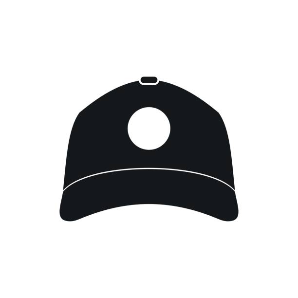 ilustrações de stock, clip art, desenhos animados e ícones de sun cap icon, simple style - baseball cap illustrations
