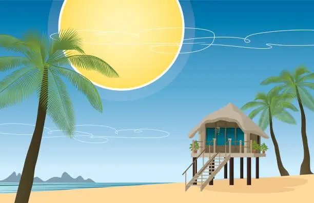 Vector illustration of Tropical Travel Accomodation