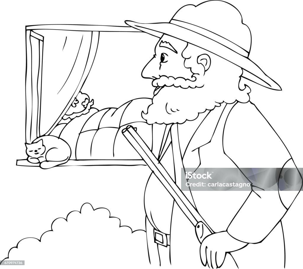 Ilustración de Vector De Cazador De Caperucita Roja Para Colorear y más Vectores Libres de Derechos de Alegre - Alegre, Armamento, Cazador - iStock Ilustración de Vector De Cazador De Caperucita Roja Para Colorear y más Vectores Libres de Derechos de Alegre - Alegre, Armamento, Cazador - iStock