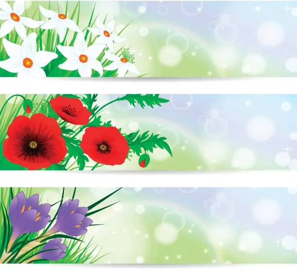 Vector illustration of Flower Banner