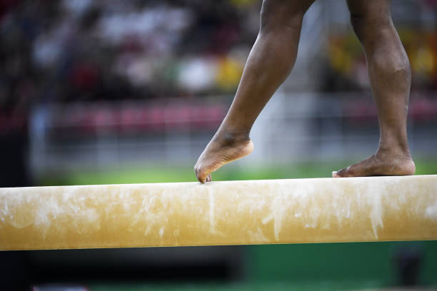 Gymnast feet Gymnast feet covered in chalk sports chalk stock pictures, royalty-free photos & images