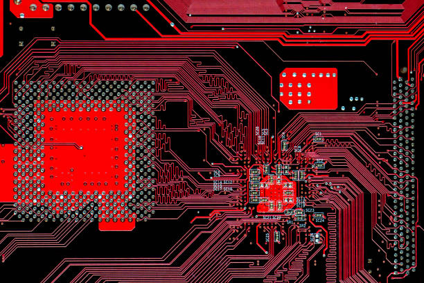 Red Circut Build 750+ Red Circuit Board With Black Chip Stock Photos, Pictures & Royalty ...