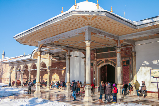 People are visiting the historic topkapi palace