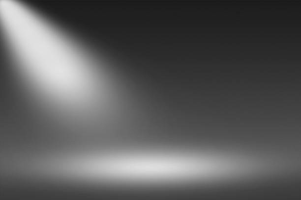 istock Product Showscase Spotlight on Black Background - Soft and Fuzzy Infinite Dark Floor 670998346