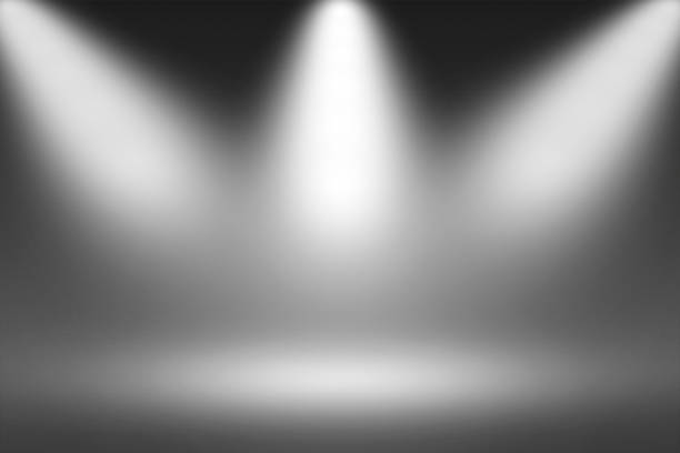 istock Product Showscase Spotlight on Black Background - Soft and Fuzzy Infinite Dark Floor 670999080