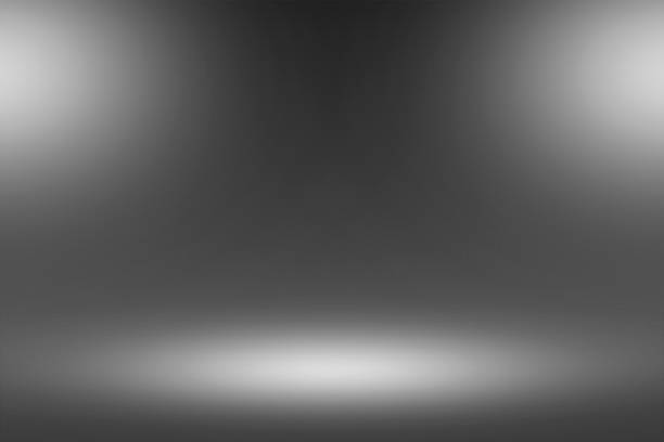 istock Product Showscase Spotlight on Black Background - Soft and Fuzzy Infinite Dark Floor 671002386
