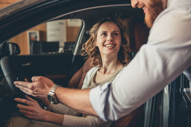 istock Visiting car dealership 671014274