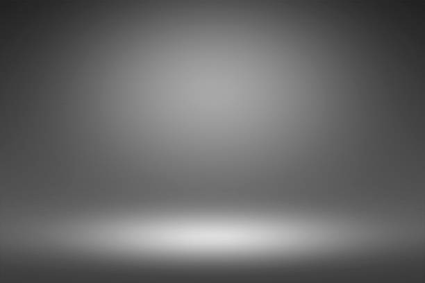 istock Product Showscase Spotlight on Black Background - Soft and Fuzzy Infinite Dark Floor 671014598
