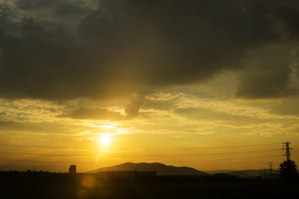 istock Colorful sunset on the road 671022038