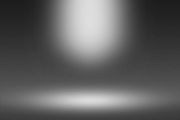 istock Product Showscase Spotlight on Black Background - Soft and Fuzzy Infinite Dark Floor 671028056