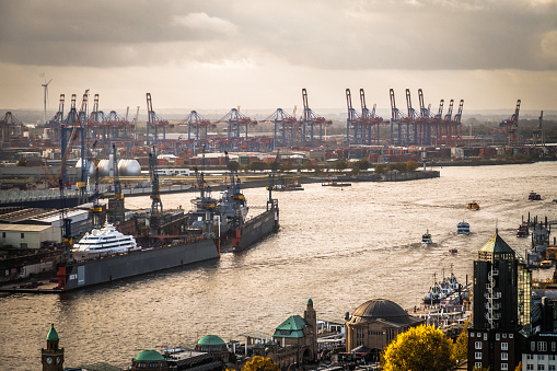 Port of Hamburg, River Elbe, Shipyard, Container Terminal