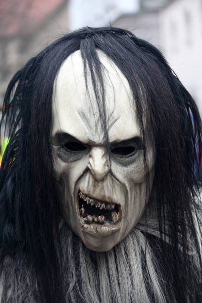 istock Monster mask during Santa Klaus parad 671050652