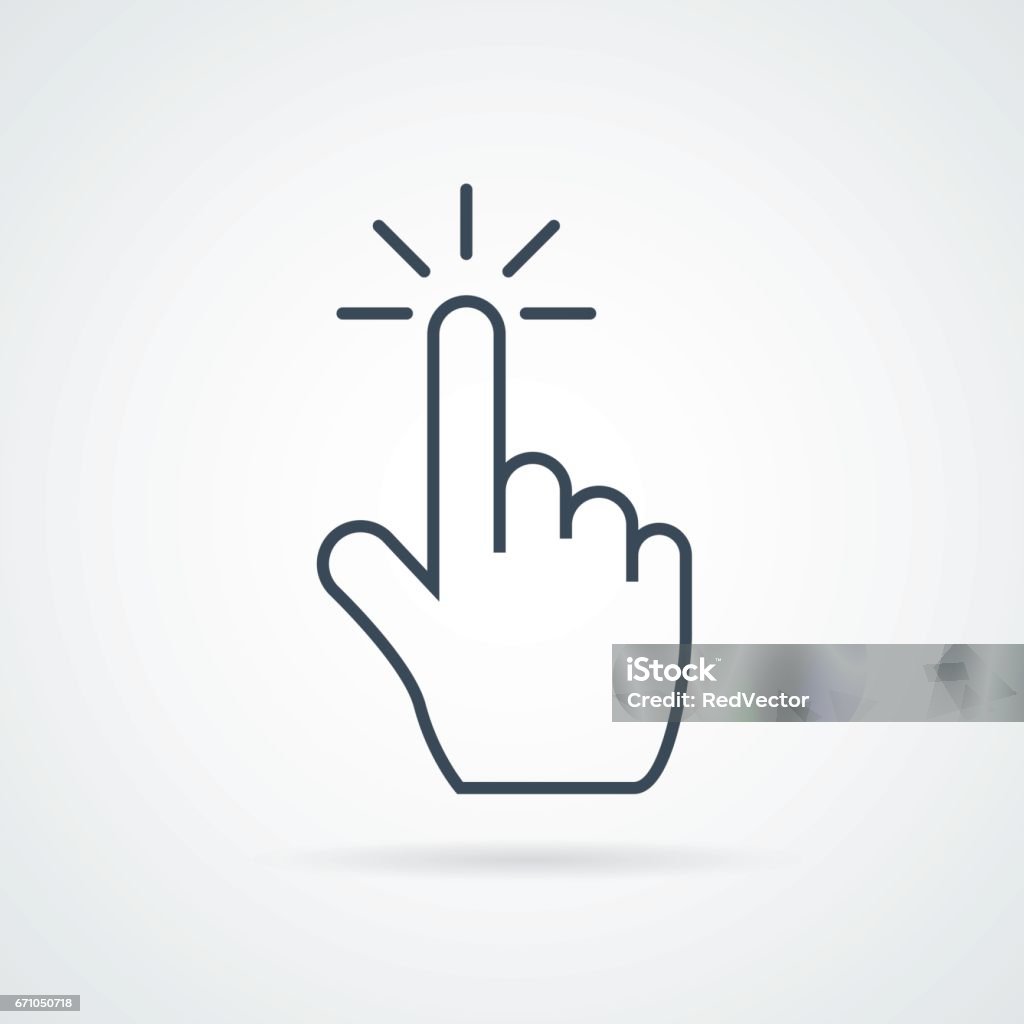 click icon stock vector illustration flat design click icon stock vector illustration flat design.Hand click icon vector illustration eps10. Isolated badge for website or app - stock infographics. Aiming stock vector