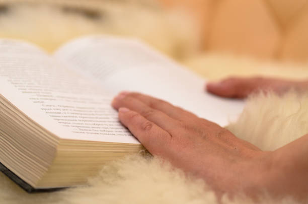 istock Hands turn a book and lead it to pages. 671061828
