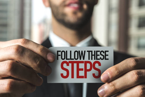 Follow These Steps stock photo