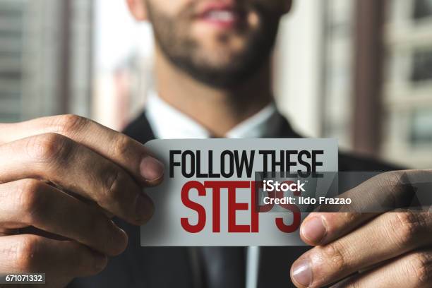 Follow These Steps Stock Photo - Download Image Now - Instructions, Guidance, Handbook