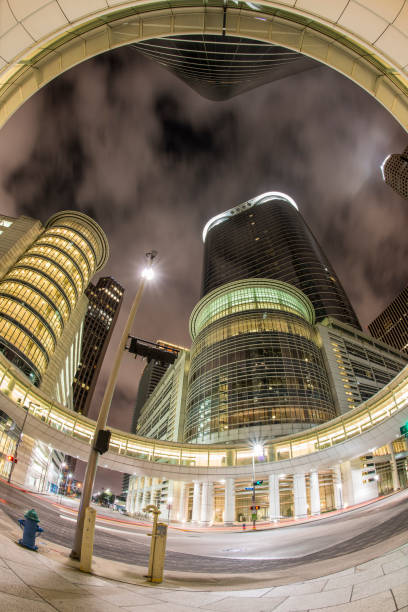 istock Glass Skyscrapers Downtown Houston at night 671094334