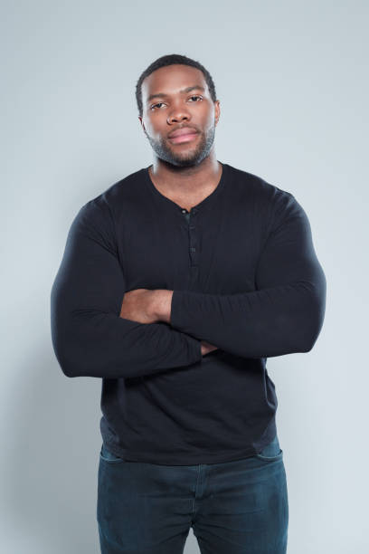 istock Handsome young afro american man in studio 671104458