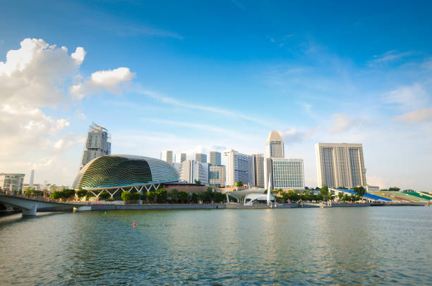 Panoramic view  cityscape in singapore city