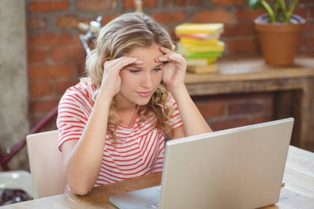 istock Stressed businesswoman working in creative office 671118370