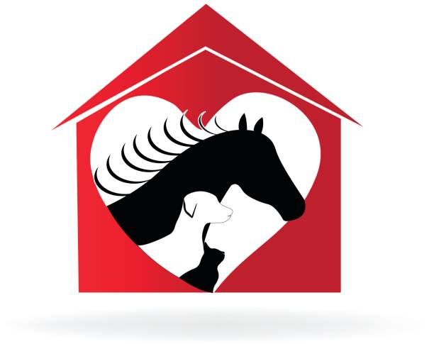 istock Horse cat and dog farm logo silhouette 671123878