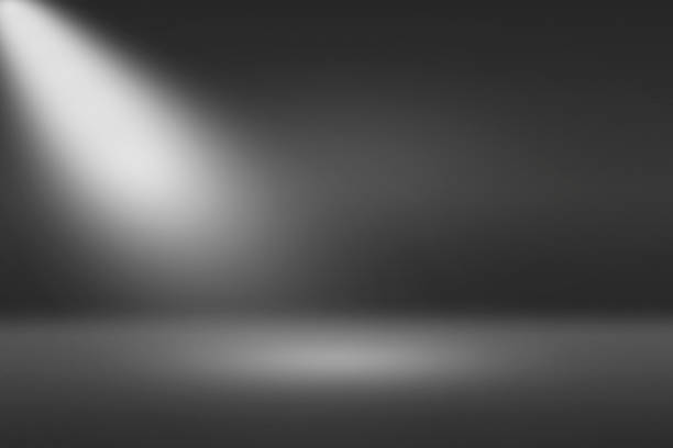 istock Product Showscase Spotlight on Black Background - Crisp and Clear Infinite Horizon Dark Floor 671124066